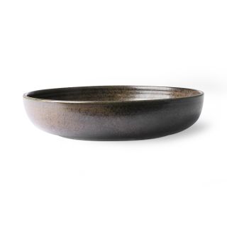kyoto ceramics: tiefer Essteller RUSTICAL schwarz