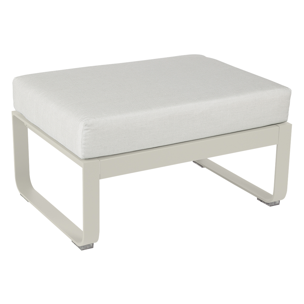 BELLEVIE Lounge Polsterhocker OTTOMAN (Textil grauweiss)