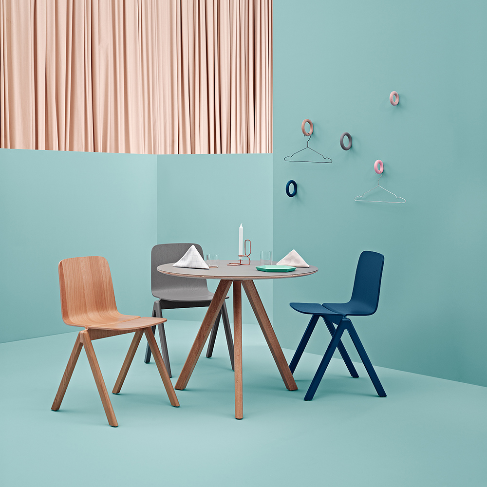 COPENHAGUE Rundtisch (Eiche grau linoleumbeschichtet)