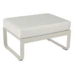 BELLEVIE Lounge Polsterhocker OTTOMAN (Textil grauweiss)