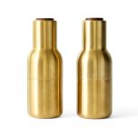 Bottle GRINDER - Salz- und Pfeffermühle brushed BRASS walnut