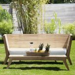Teak Gartenbank WILLIAM mit Sitzkissen
