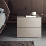 Nachttisch DOMINO MONO H450 2 Schubladen (Lack Grigio Corda)