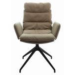 ARVA Light mit Drehgestell und Lehne (Leder SAUVAGE schlammgrau)