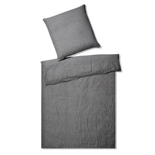 Casual Halbleinenbettwäsche Breeze dunkelgrau