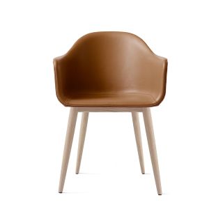 HARBOUR Stuhl Leder mit Holzgestell Leder Dakar cognac