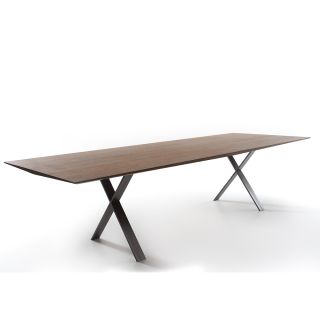 LAX Esstisch mit durchlaufender Massivholzplatte