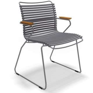 CLICK Dining Chair mit Bambus-Armlehnen (dunkelgrau 70)
