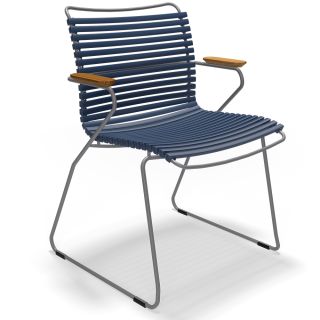 CLICK Dining Chair mit Bambus-Armlehnen (dunkelblau 91)