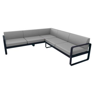 BELLEVIE Lounge Couch Eckvariante 2B (Textil flanellgrau)