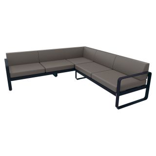 BELLEVIE Lounge Couch Eckvariante 2B (Textil taupegrau)