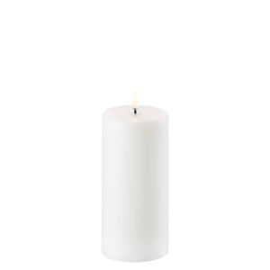 Stumpenkerze Nordic White Smooth