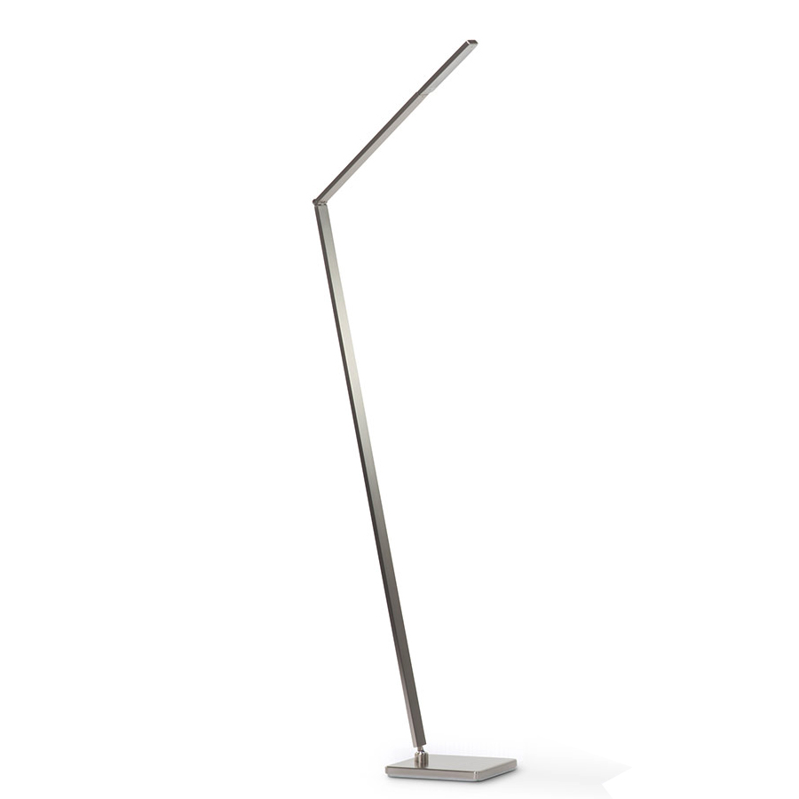 LUMIS LED Stehleuchte Messing vernickelt Edelstahl matt Optik (Nr. 10)