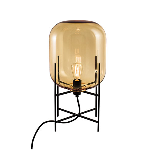 Glasleuchte ODA SMALL amber/schwarz