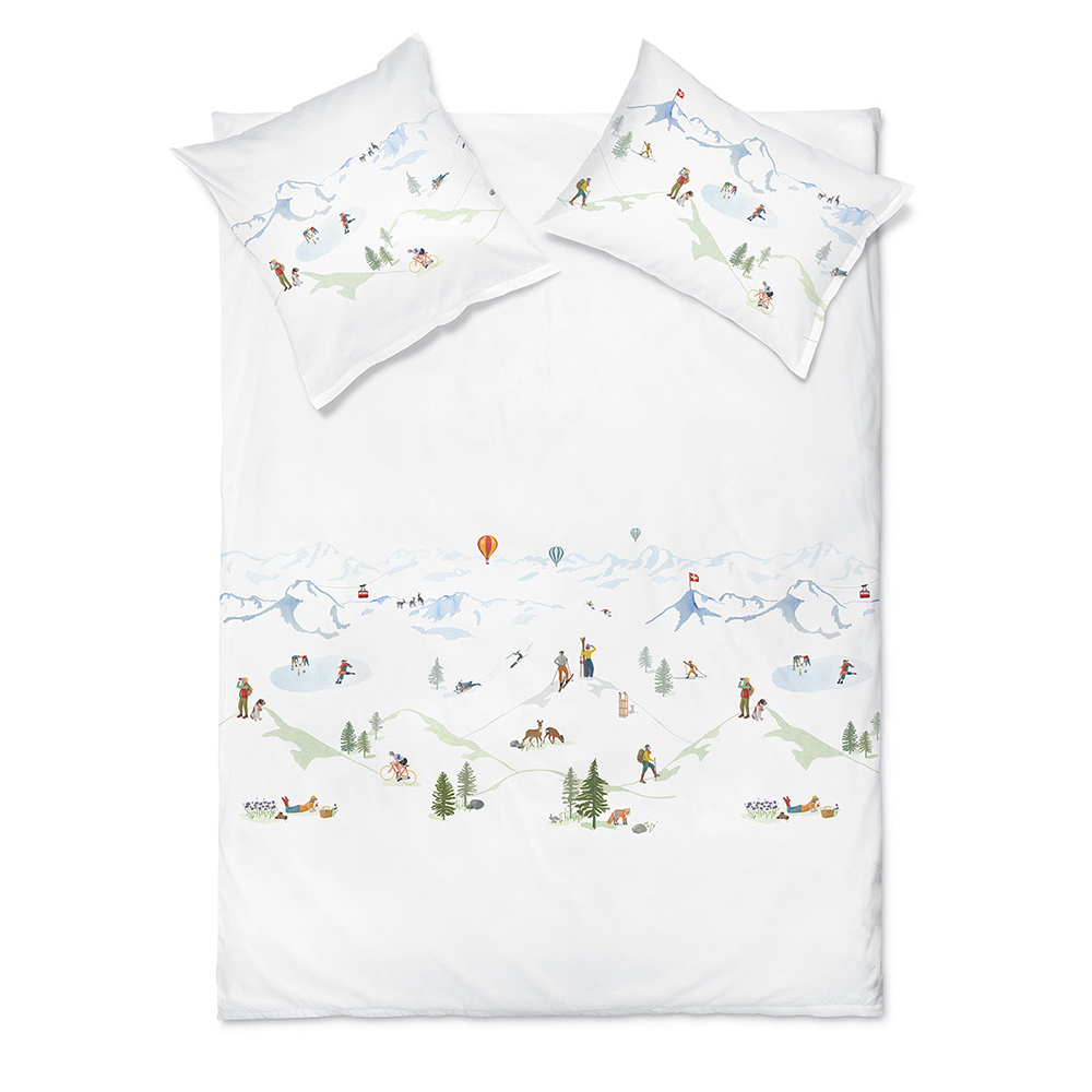 UNIQUE MOMENTS Satin Noblesse Bettwäsche ALPINA (blanc)